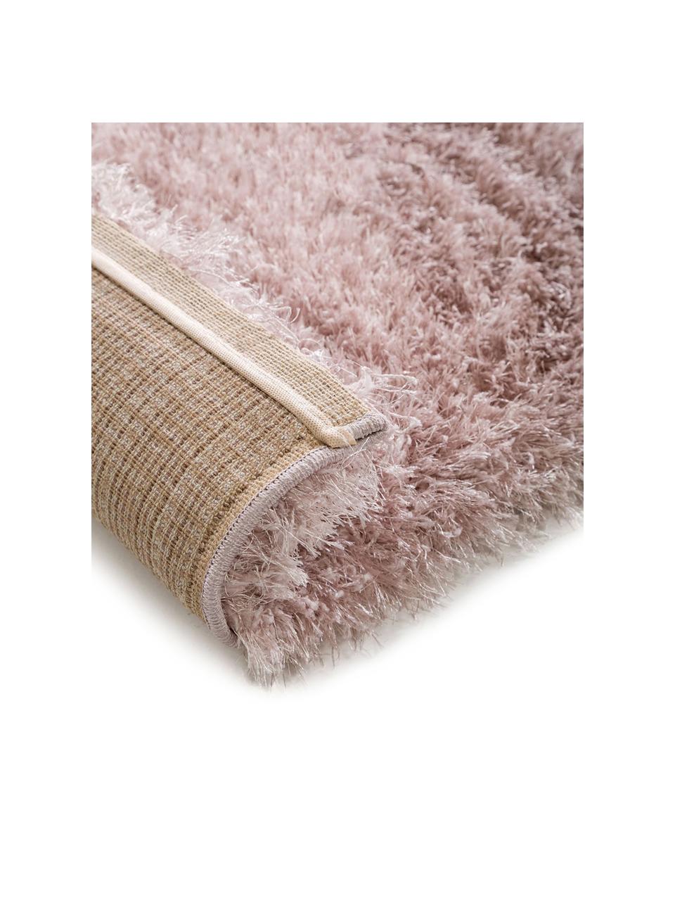 Glänzender Hochflor-Teppich Lea in Rosa, 50% Polyester, 50% Polypropylen, Rosa, B 300 x L 400 cm (Größe XL)