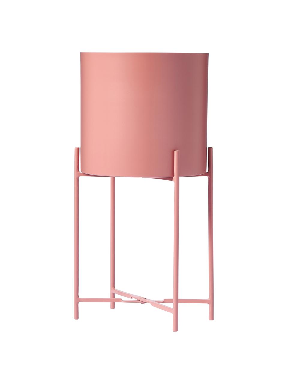 Cache-pots en métal sur pied Mina, 2 élém., Métal, revêtement par poudre, Rose, Lot de différentes tailles