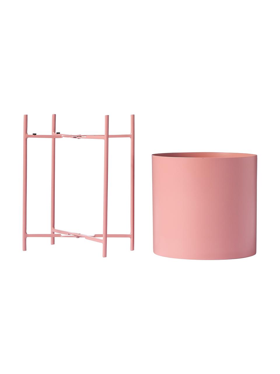 Set de maceteros de metal Mina, 2 uds., Metal con pintura en polvo, Rosa, Set de diferentes tamaños