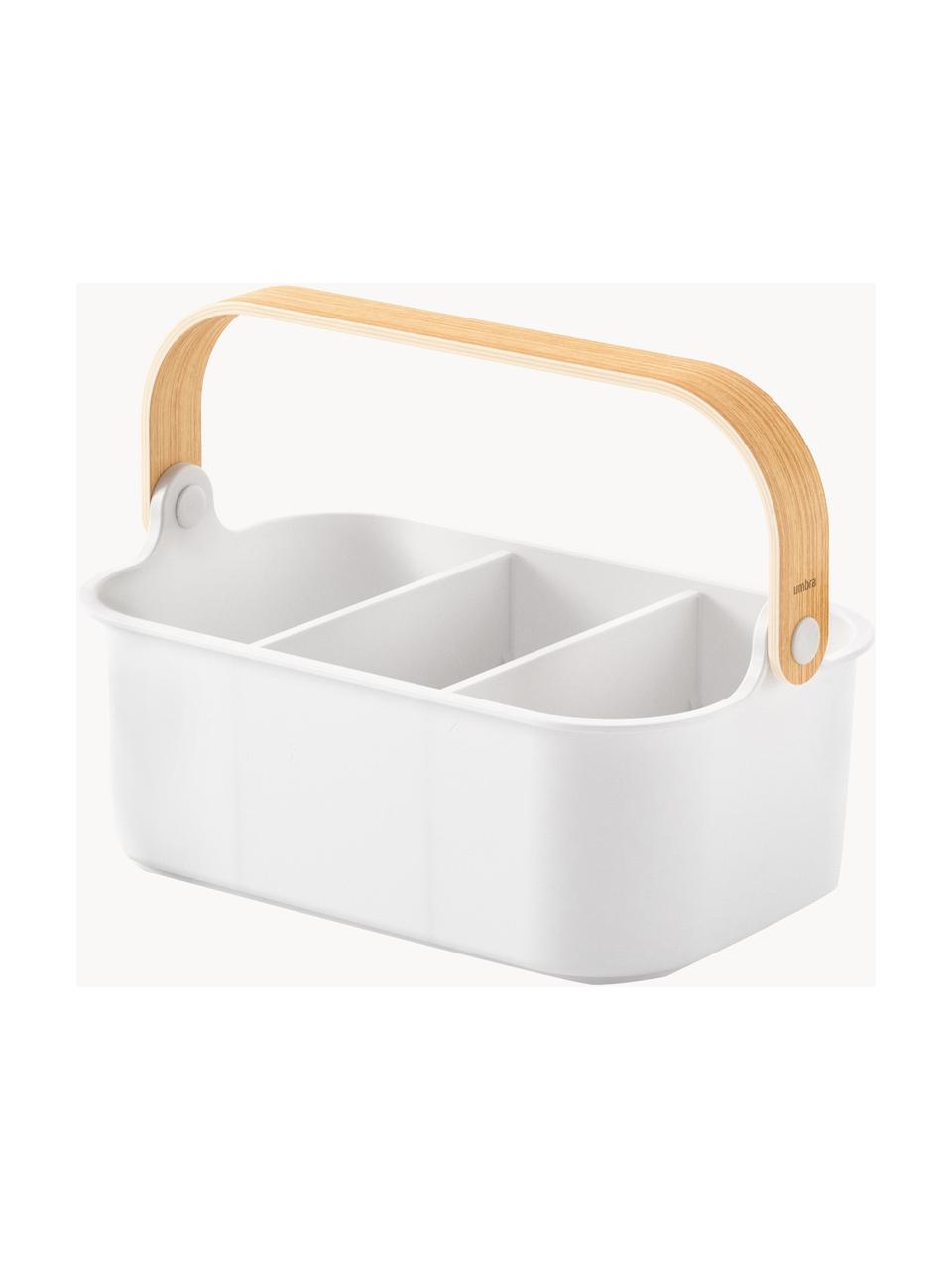 Contenitore da cucina Bellwood, Contenitore: plastica, Manico: legno di frassino, Bianco, legno chiaro, Larg. 28 x Alt. 13 cm