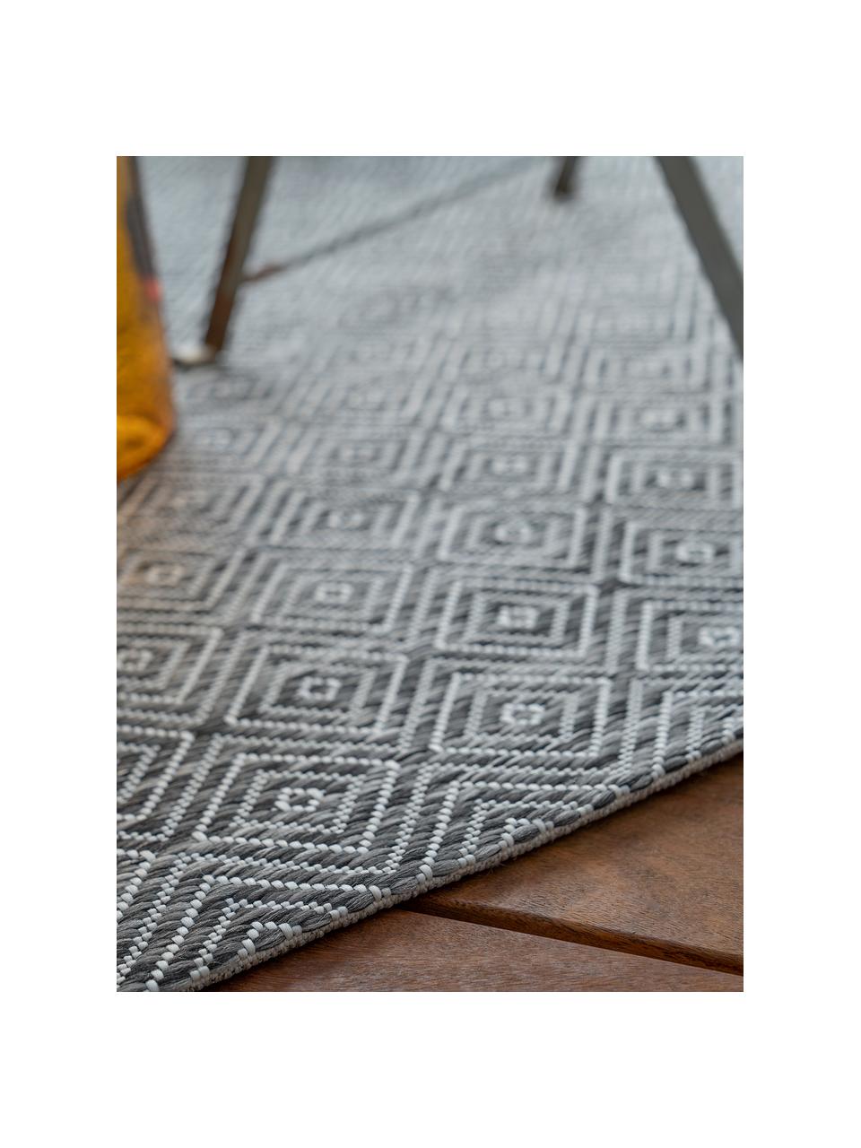 In- & outdoor vloerkleed Nordic met grafisch patroon, 100% polypropyleen, Grijstinten, B 160 x L 230 cm (maat M)