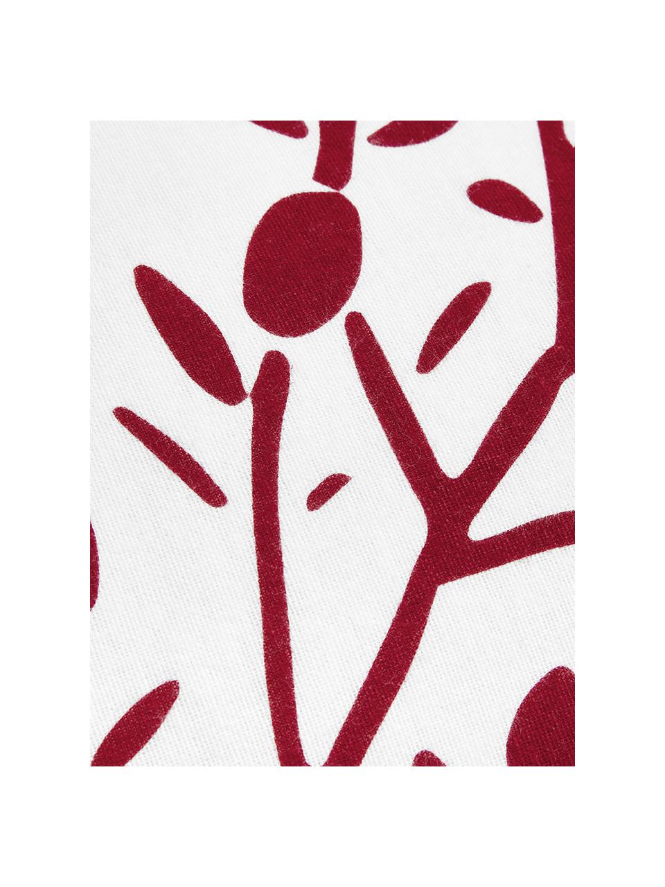 Flanell-Kissenbezüge Mistletoe, 2 Stück, Webart: Flanell Flanell ist ein k, Weiss, Rot, 40 x 80 cm