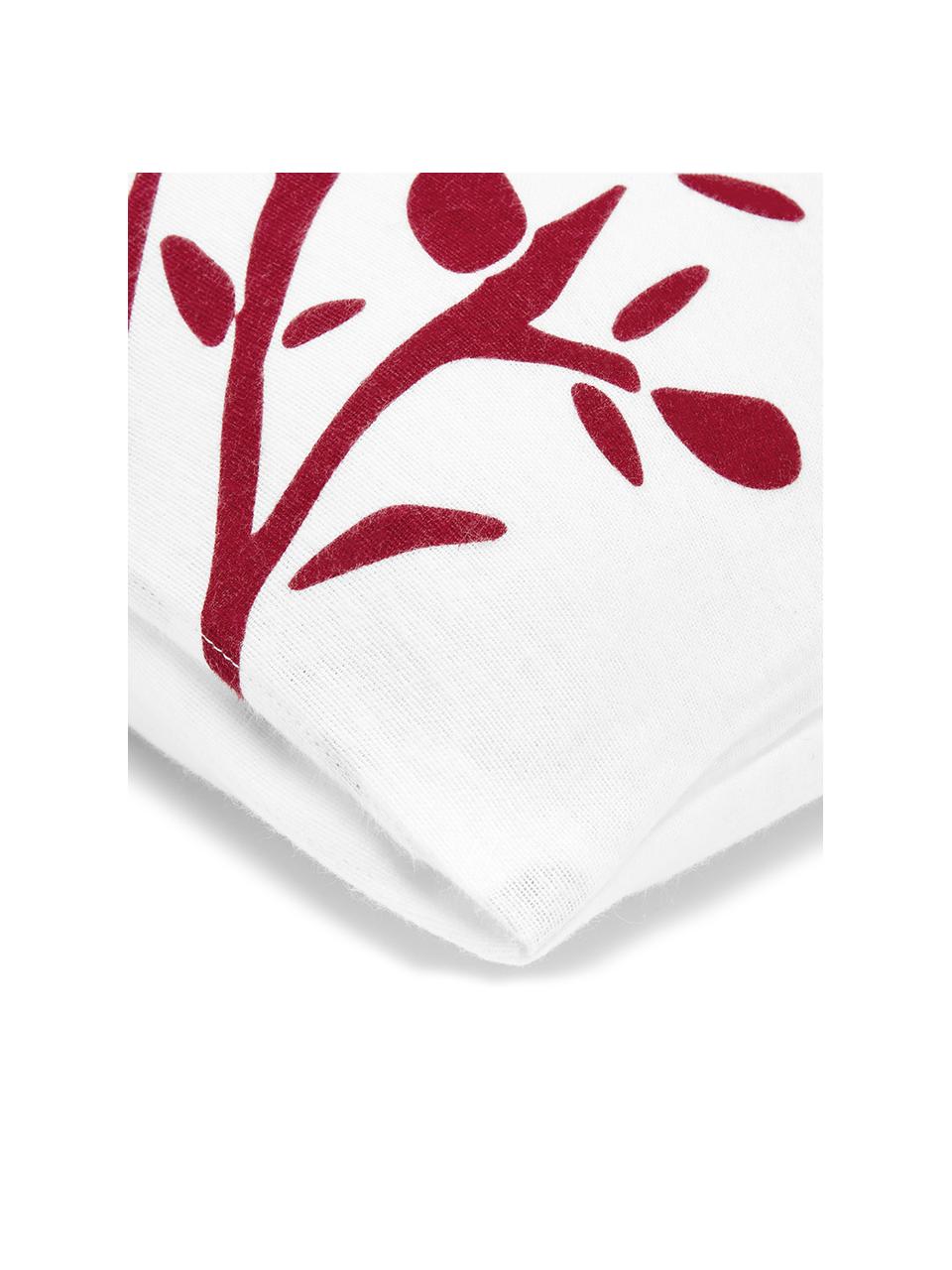 Flanelová obliečka na vankúš Mistletoe, 2 ks, Biela, červená