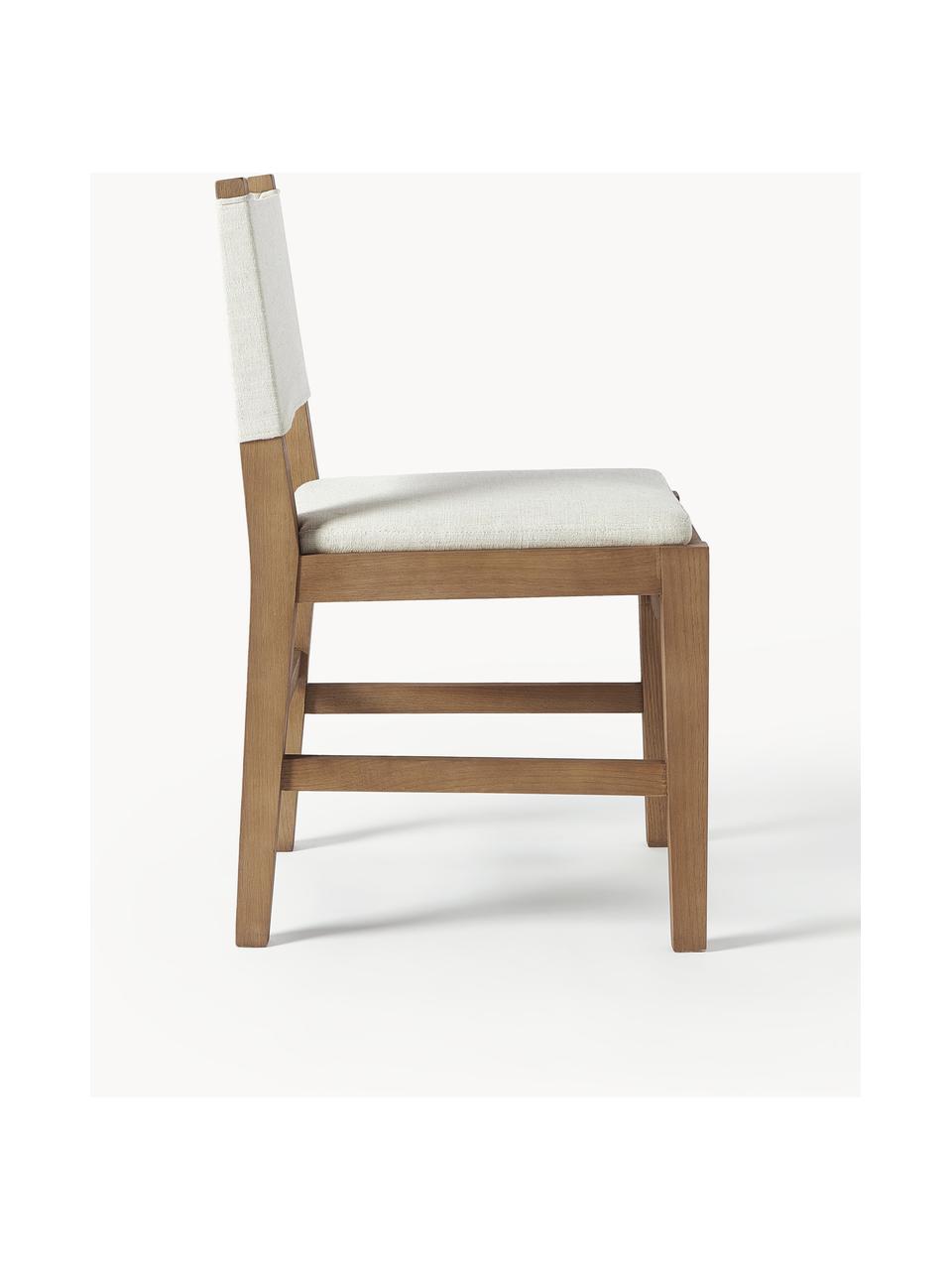 Silla tapizada de madera Liano, Estructura: madera de roble, Tapizado: 54% poliéster, 36% viscos, Tejido beige claro, madera de roble, An 50 x Al 80 cm