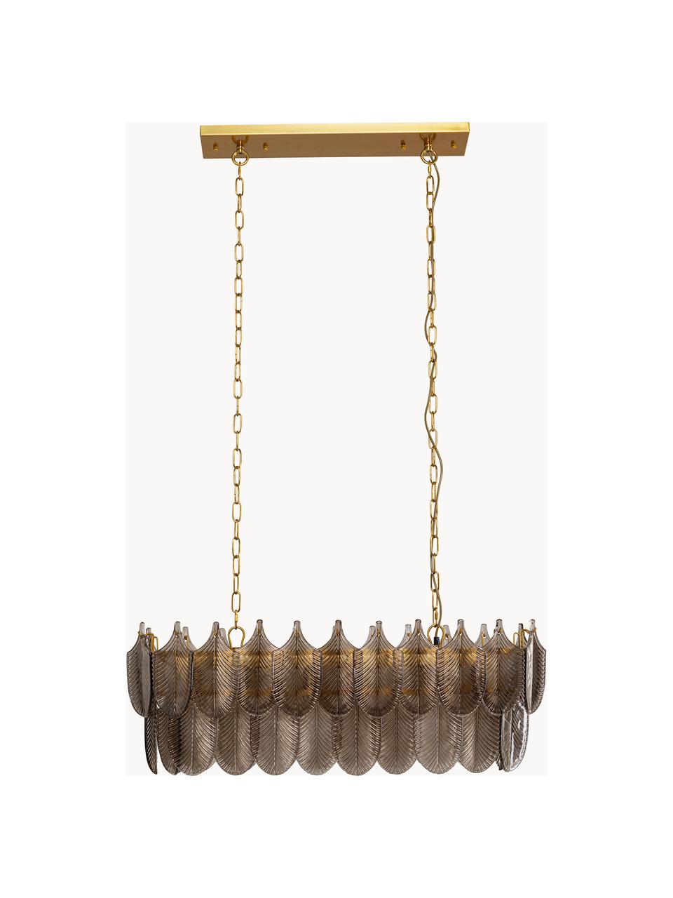 Grand suspension Botania, Doré, grège, larg. 90 x haut. 135 cm