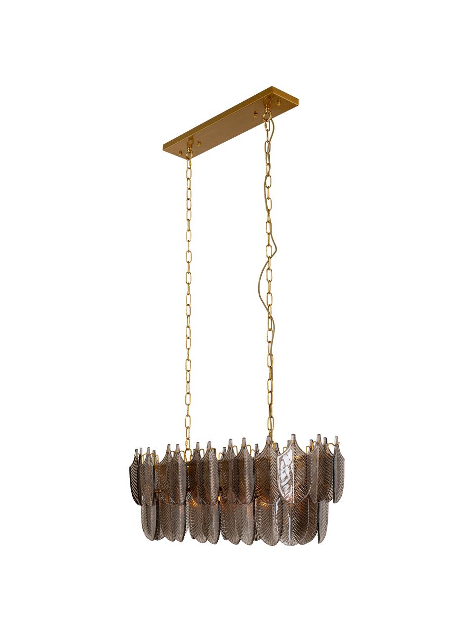 Lampa wisząca Botania, Odcienie złotego, greige, S 90 x W 135 cm