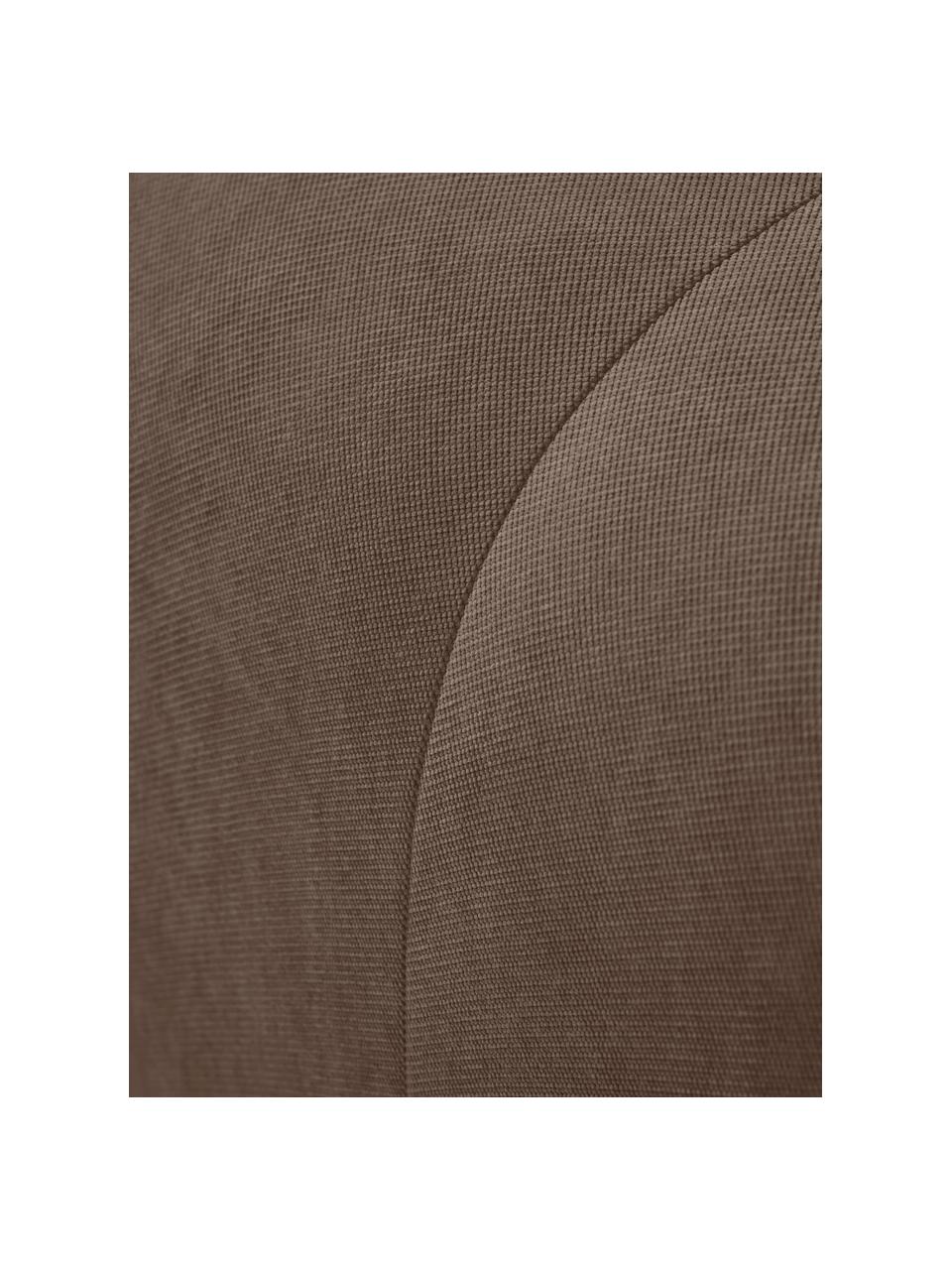 Poggiapiedi da divano Lena, Rivestimento: tessuto (88% poliestere, , Struttura: legno di pino, legno lami, Piedini: plastica, Tessuto marrone scuro, Larg. 76 x Alt. 44 cm