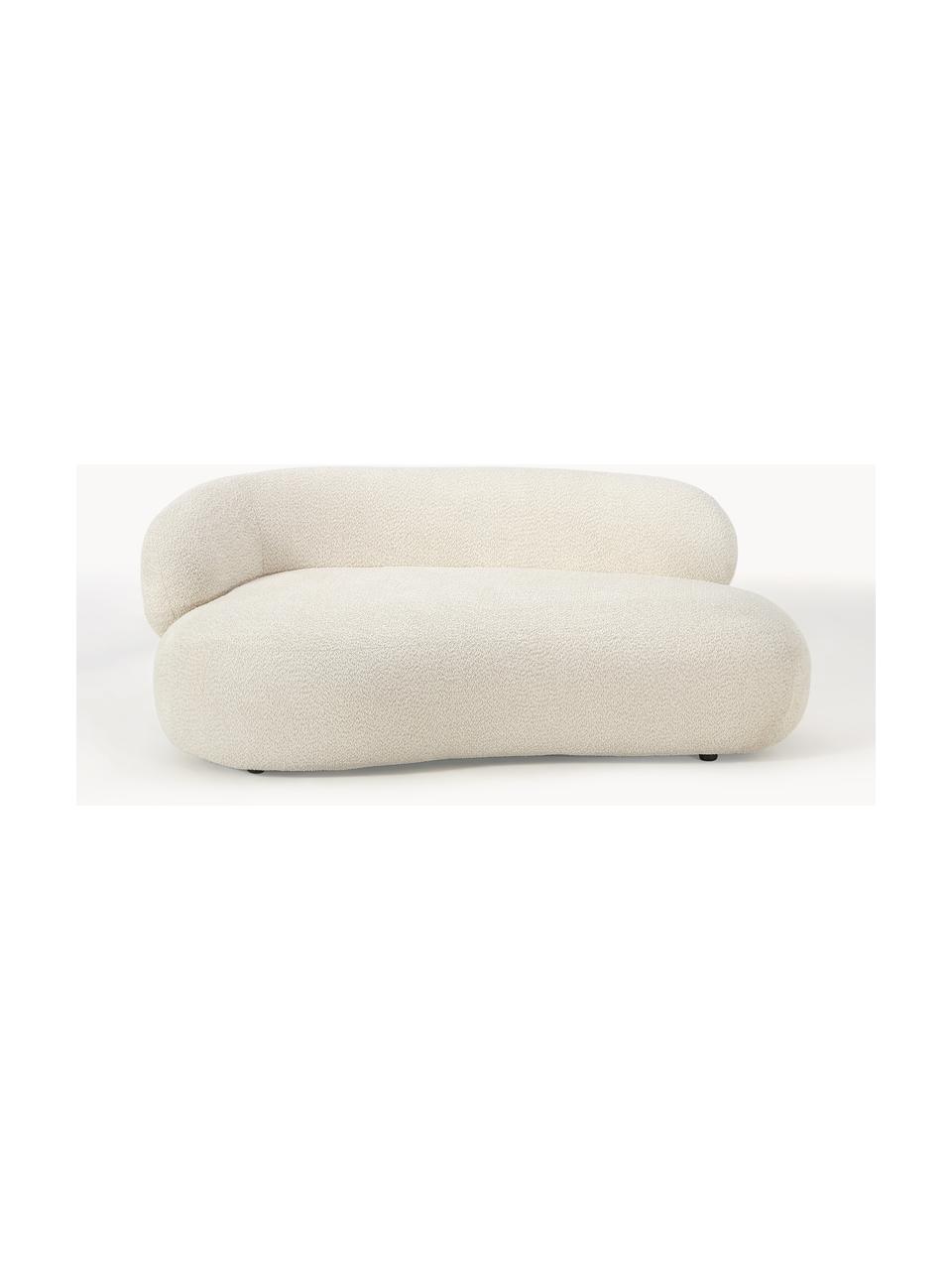 Divano 2 posti in teddy bouclé Alba, Rivestimento: 100% poliestere Il rivest, Struttura: legno massiccio di abete,, Piedini: plastica Questo prodotto , Teddy-bouclè bianco latte, Larg. 185 x Prof. 114 cm, schienale a sinistra