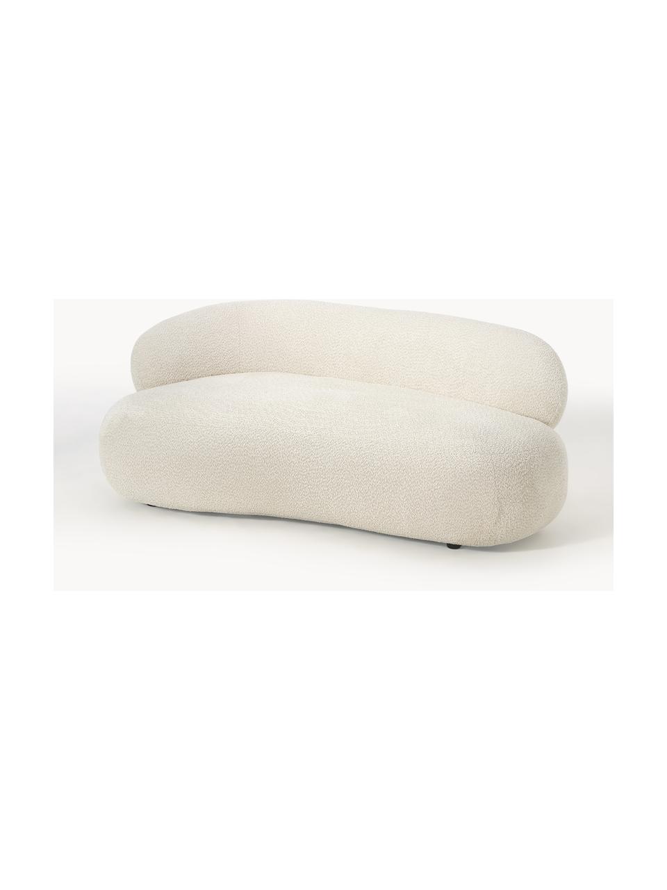 Sofa Alba (2-Sitzer) aus Teddy-Bouclé, Bezug: 100 % Polyester Der strap, Gestell: Massives Fichtenholz, Kie, Füße: Kunststoff Dieses Produkt, Teddy-Bouclé Off White, B 185 x T 114 cm, Rückenlehne rechts