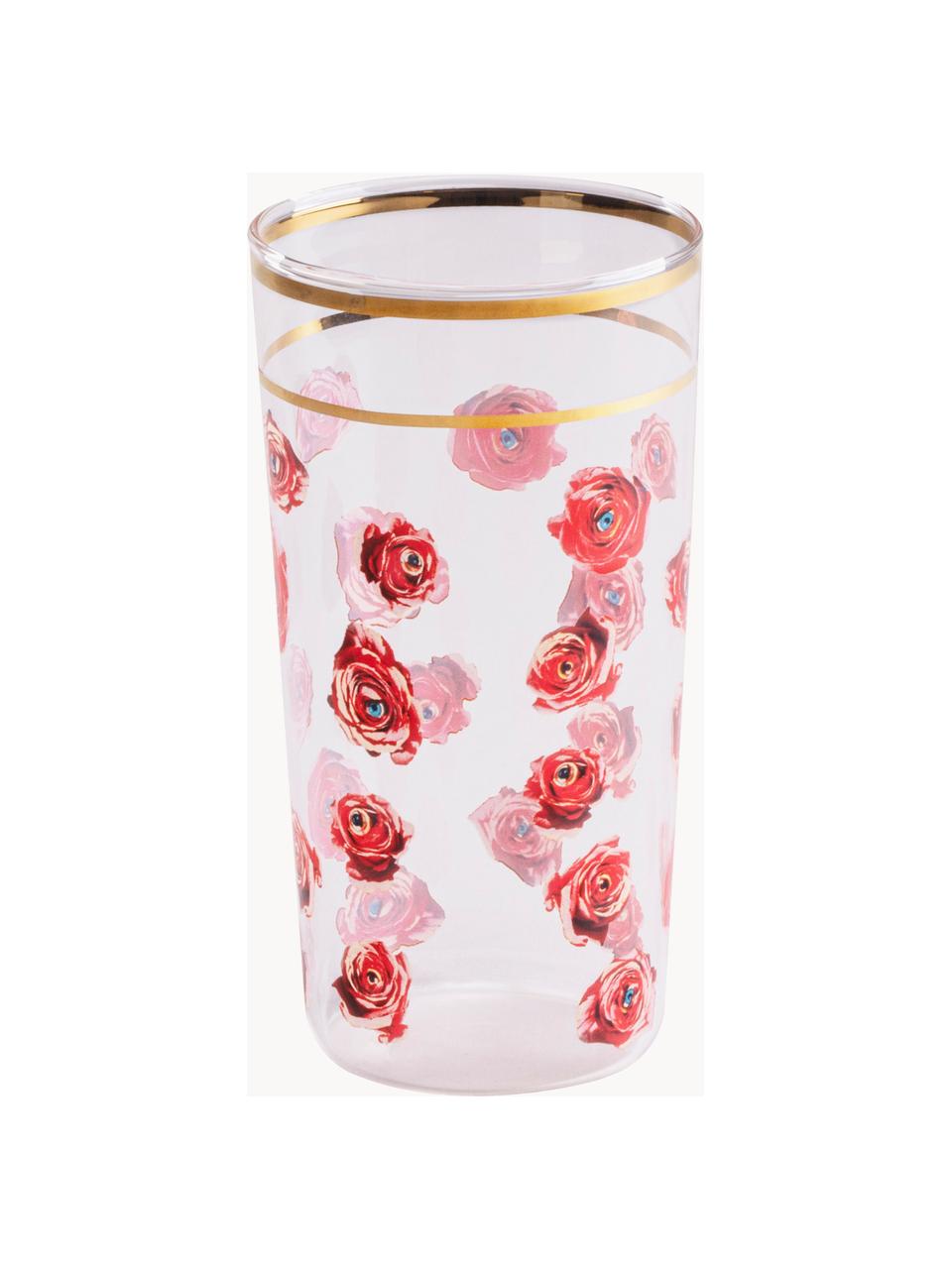 Wasserglas Roses, Dekor: Gold Entdecke die Vielsei, Roses, Ø 7 x H 13 cm, 370 ml