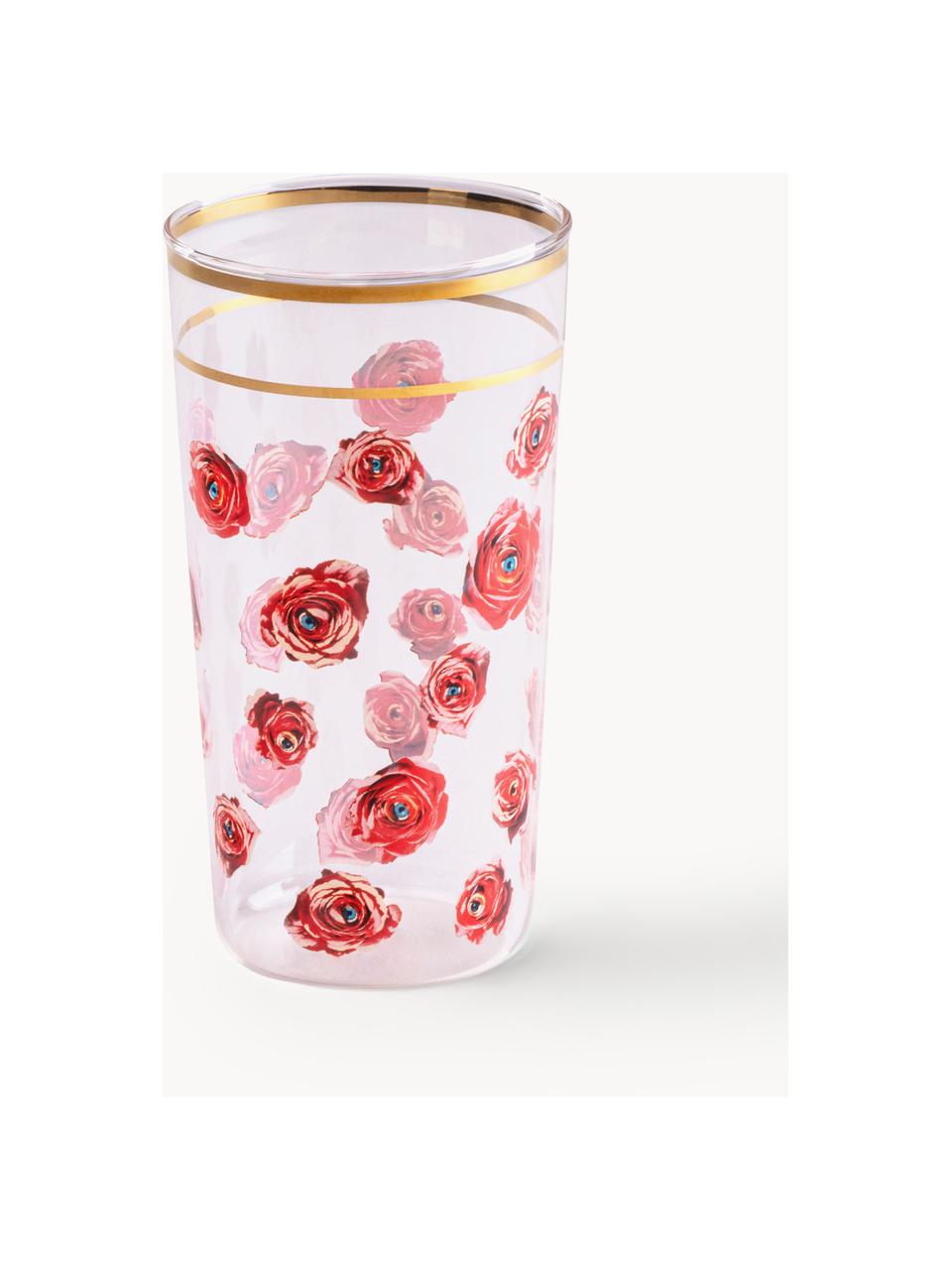 Wasserglas Roses, Dekor: Gold Entdecke die Vielsei, Roses, Ø 7 x H 13 cm, 370 ml