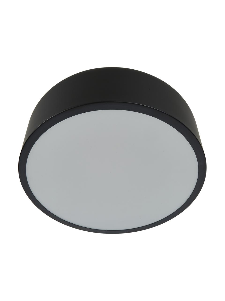 Plafoniera stile nordico in metallo Ole, Paralume: metallo verniciato a polv, Baldacchino: metallo verniciato a polv, Disco diffusore: acrilico, Nero, opaco, Ø 35 x Alt. 18 cm
