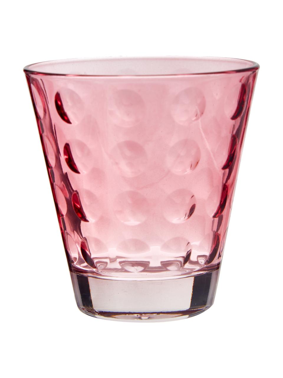 Kleurrijke waterglazen Gunnar met structuur, 6-delig, Glas, Multicolour, Ø 9 x H 9 cm, 560 ml