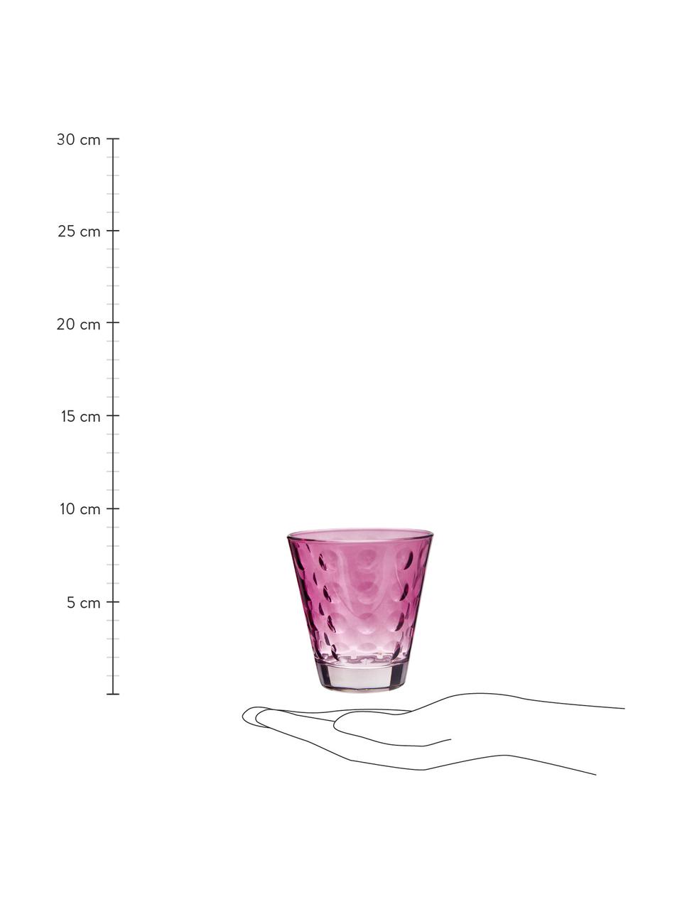 Kleurrijke waterglazen Gunnar met structuur, 6-delig, Glas, Multicolour, Ø 9 x H 9 cm, 560 ml