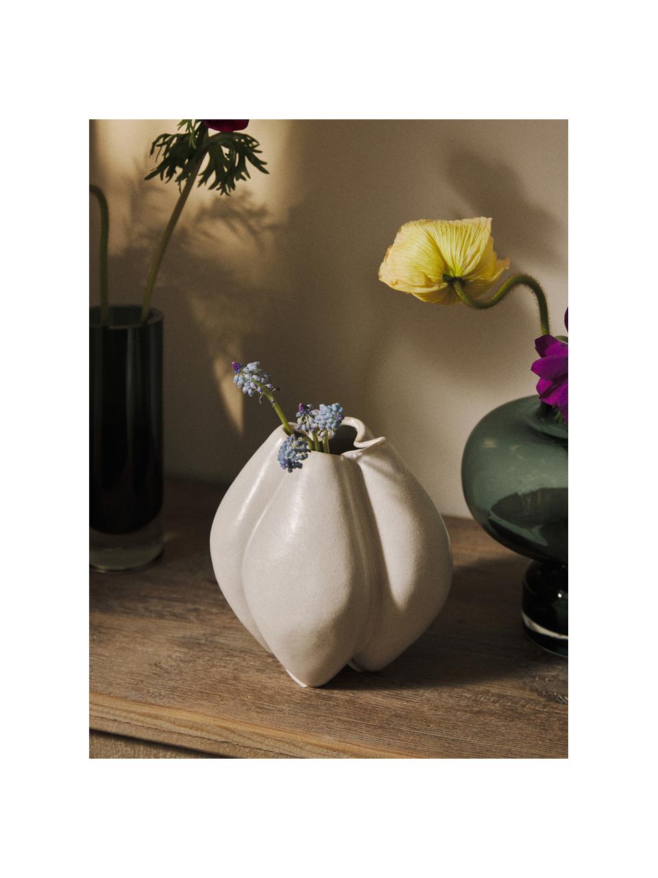 Malá váza z kameniny Frida, Kamenina, Tlumeně bílá, Š 18 cm, V 19 cm