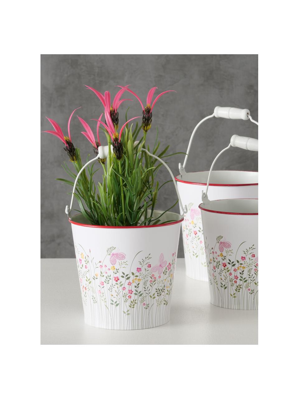 Kleine plantenpottenset Rosalie, 3-delig, Wit, meerkleurig, Set met verschillende formaten