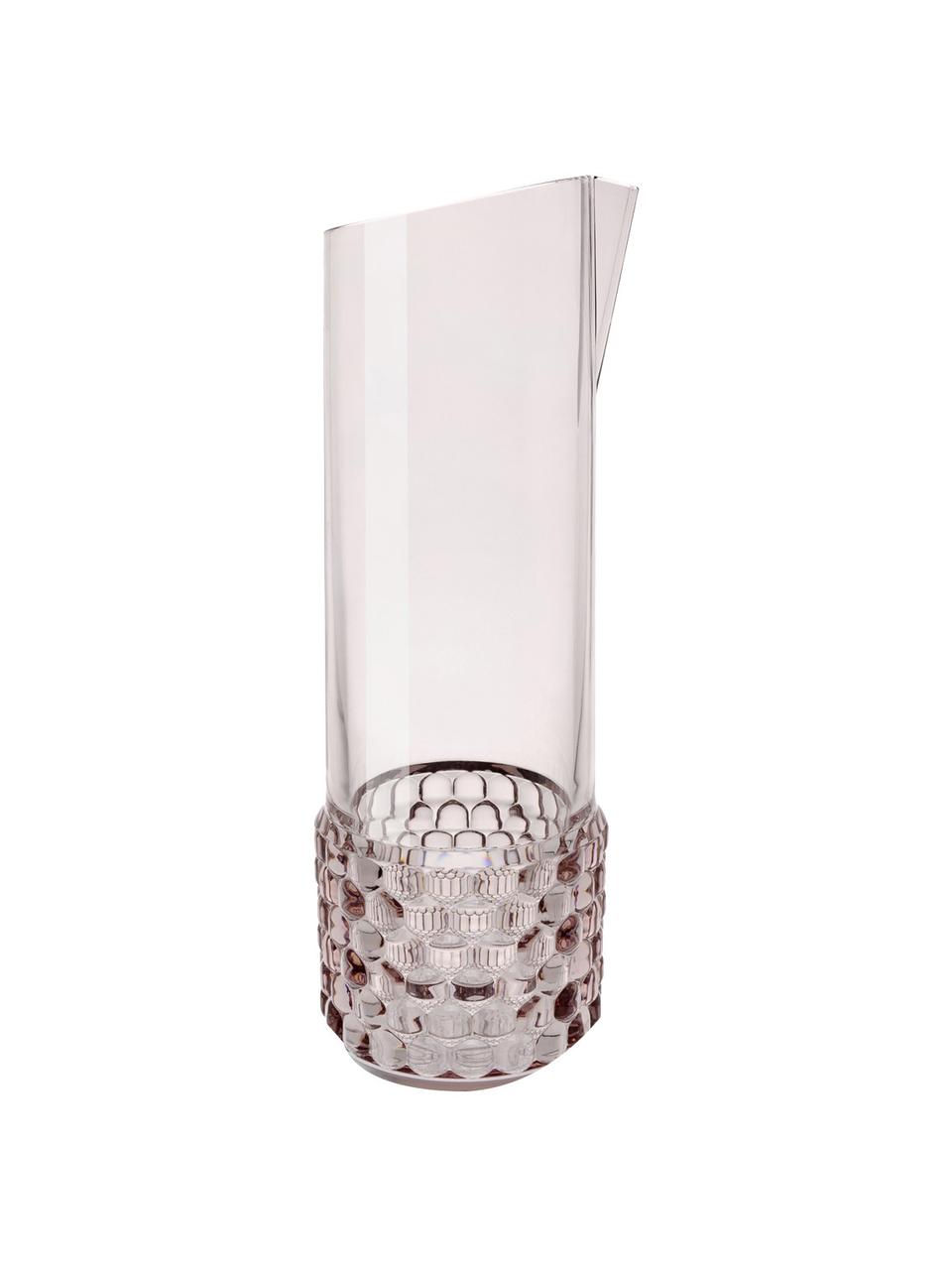 Jarra con relieves Jellies, 1,3 L, Plástico, Rosa pálido transparente, 1,3 L