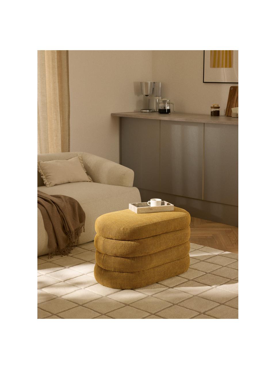 Banquette avec rangement Alto, Tissu ocre, larg. 82 x prof. 47 cm