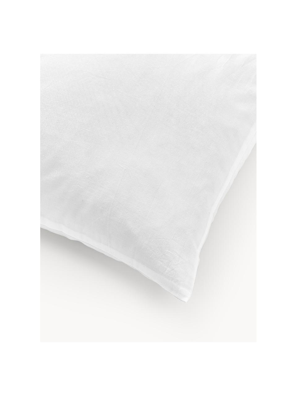 Taie d'oreiller en percale de coton avec flocons de neige tuftés Vidal, Blanc, larg. 50 x long. 70 cm