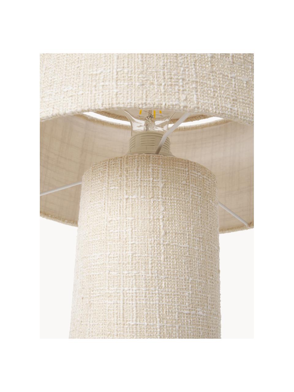 Bouclé stolní lampa Ron, Krémově bílá, Ø 30 cm, V 35 cm