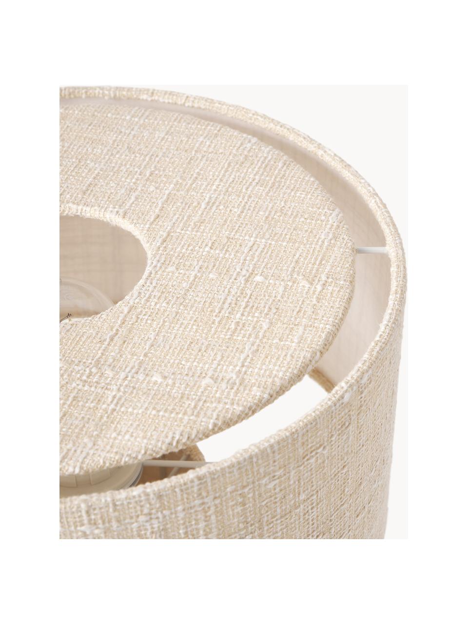 Lampe à poser en tissu bouclé Ron, Tissu bouclé beige, Ø 30 x haut. 35 cm