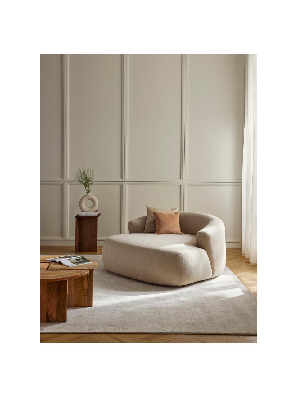 XL loungefauteuil Sofia, Bekleding: 100% polypropyleen Met 25, Frame: sparrenhout, spaanplaat, , Poten: kunststof Het materiaal d, Geweven stof lichtbeige, B 145 x D 144 cm