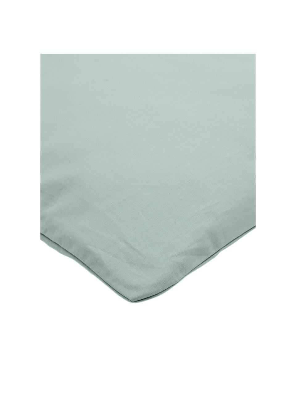 Taies d'oreiller en percale vert sauge Elsie, 2 pièces, Vert sauge, larg. 50 x long. 70 cm