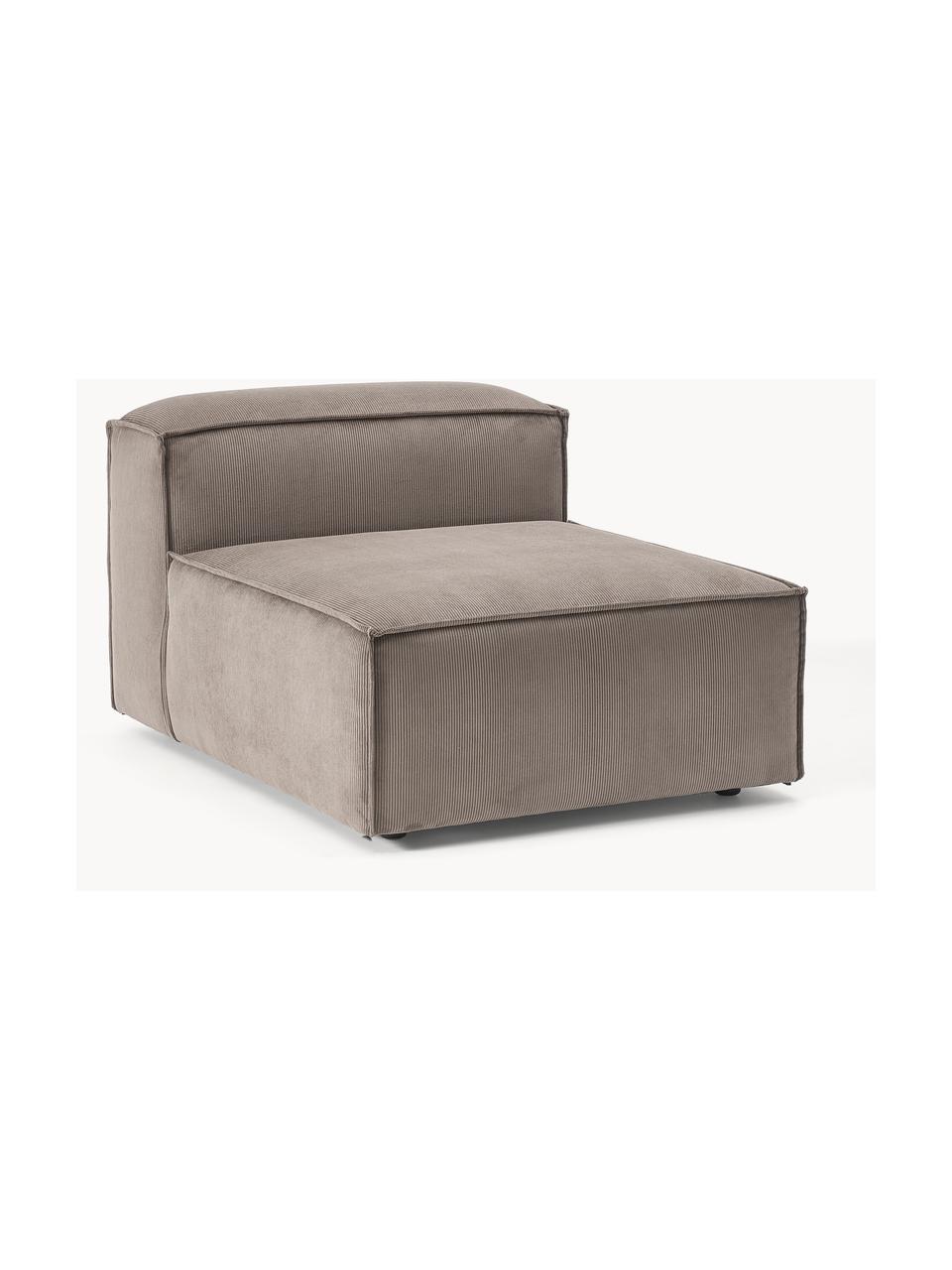 Mittelmodul Lennon aus Cord, Bezug: Cord (92 % Polyester, 8 %, Gestell: Massives Kiefernholz, Spe, Cord Taupe, B 89 x T 119 cm