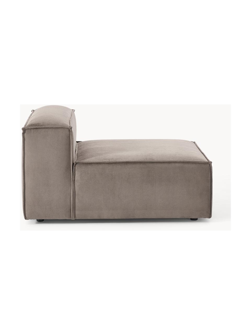 Mittelmodul Lennon aus Cord, Bezug: Cord (92 % Polyester, 8 %, Gestell: Massives Kiefernholz, Spe, Cord Taupe, B 89 x T 119 cm