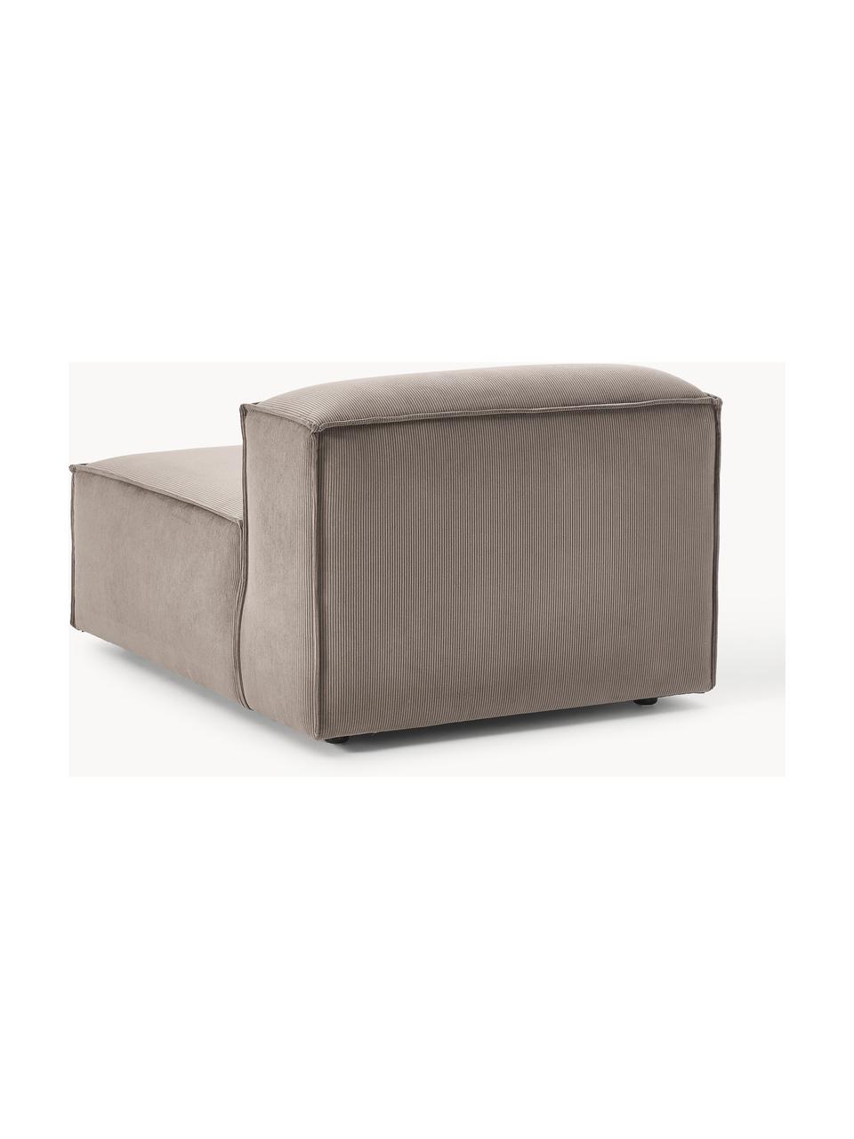 Módulo central de pana sofá Lennon, Tapizado: pana (92% poliéster, 8% p, Estructura: madera de pino maciza, ma, Patas: plástico Las patas están , Pana taupe, An 89 x F 119 cm