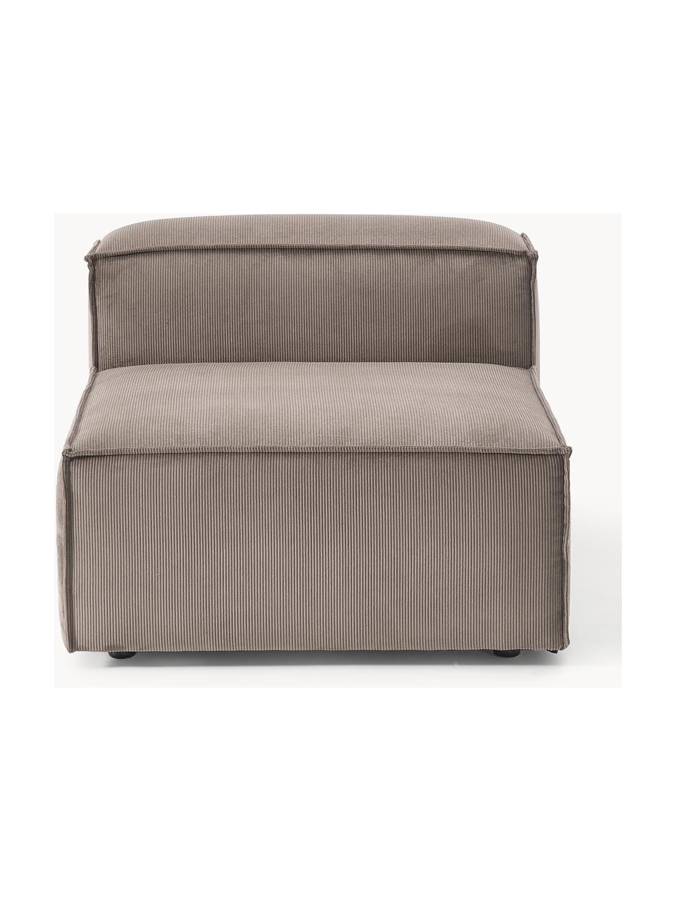 Mittelmodul Lennon aus Cord, Bezug: Cord (92 % Polyester, 8 %, Gestell: Massives Kiefernholz, Spe, Cord Taupe, B 89 x T 119 cm