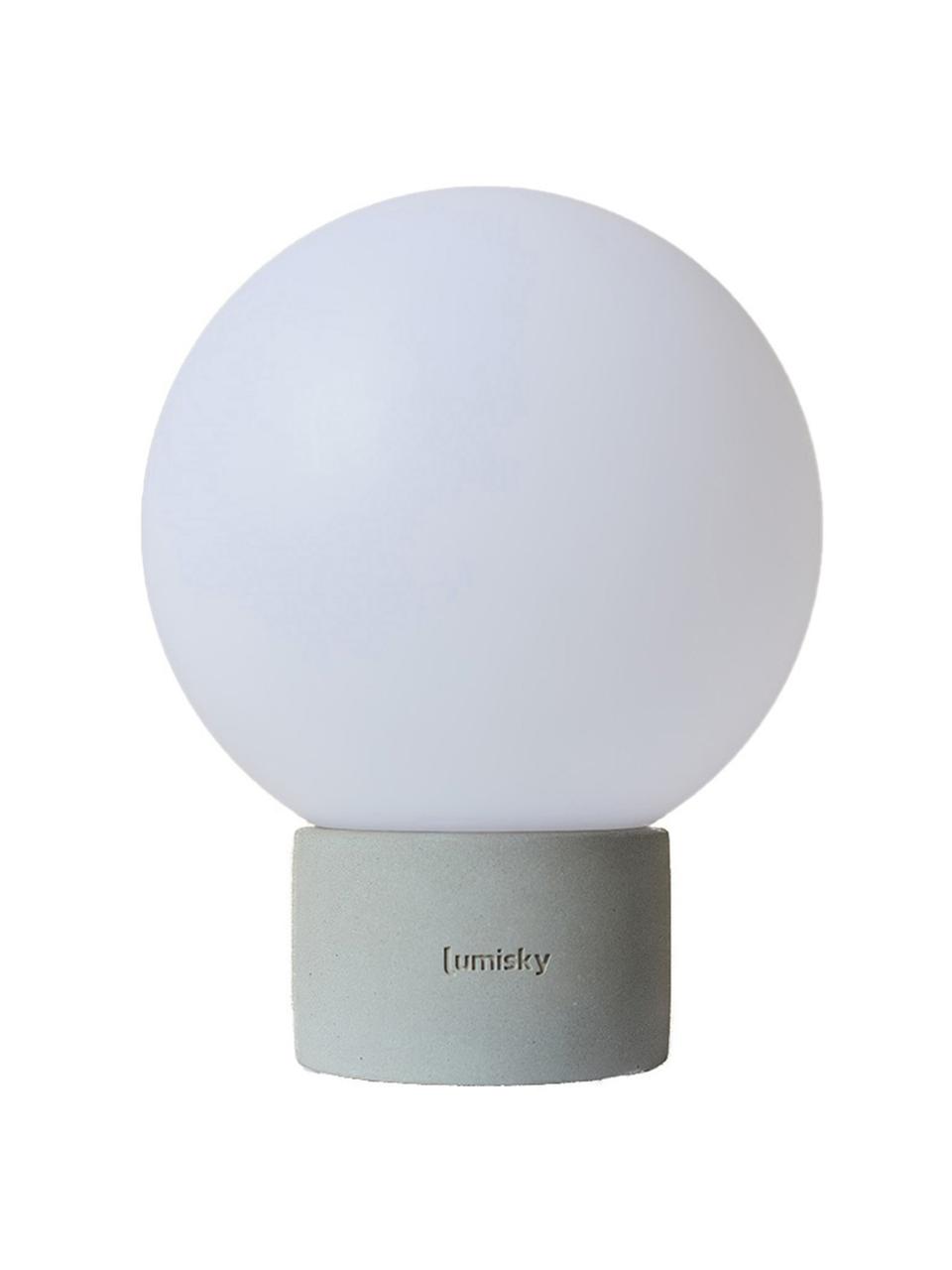 Lampada da tavolo da esterno mobile dimmerabile con funzione touch Terra, Paralume: polietilene, Bianco, grigio, Ø 20 x Alt. 25 cm