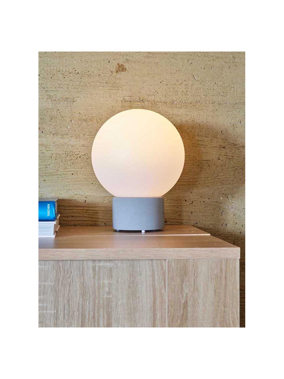 Mobiele dimbare LED tafellamp Terra met touch functie, Lampenkap: polyethyleen, Lampvoet: terracotta, Wit, grijs, Ø 20 x H 25 cm