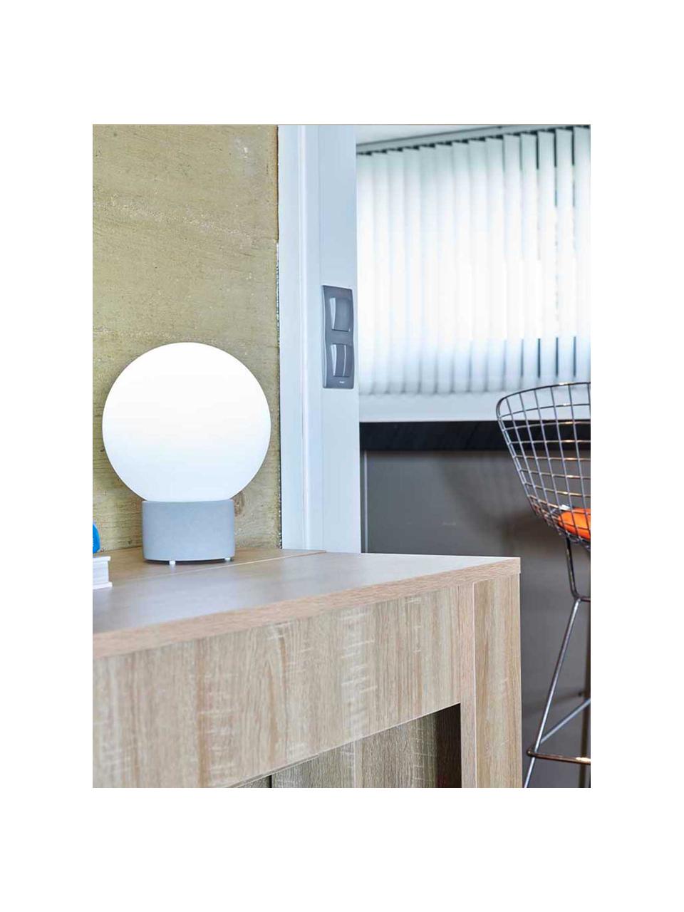 Mobile Dimmbare Außentischlampe Terra mit Touchfunktion, Lampenschirm: Polyethylen, Lampenfuß: Terrakotta, Weiß, Grau, Ø 20 x H 25 cm