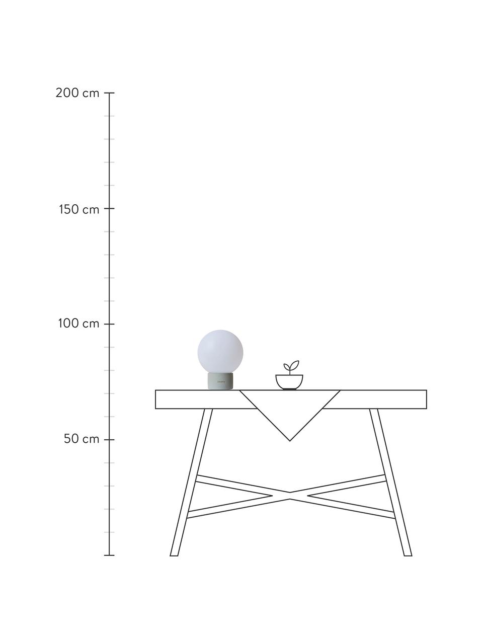 Lampada da tavolo da esterno mobile dimmerabile con funzione touch Terra, Paralume: polietilene, Bianco, grigio, Ø 20 x Alt. 25 cm