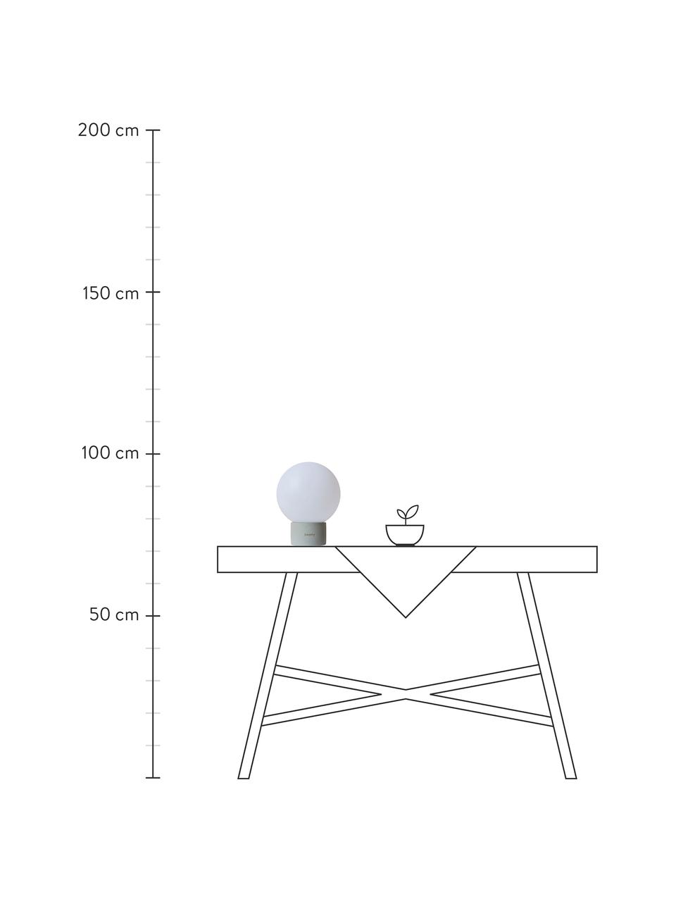 Lámpara de mesa regulable para exterior Terra, portátil, Pantalla: polietileno, Blanco, gris, Ø 20 x Al 25 cm