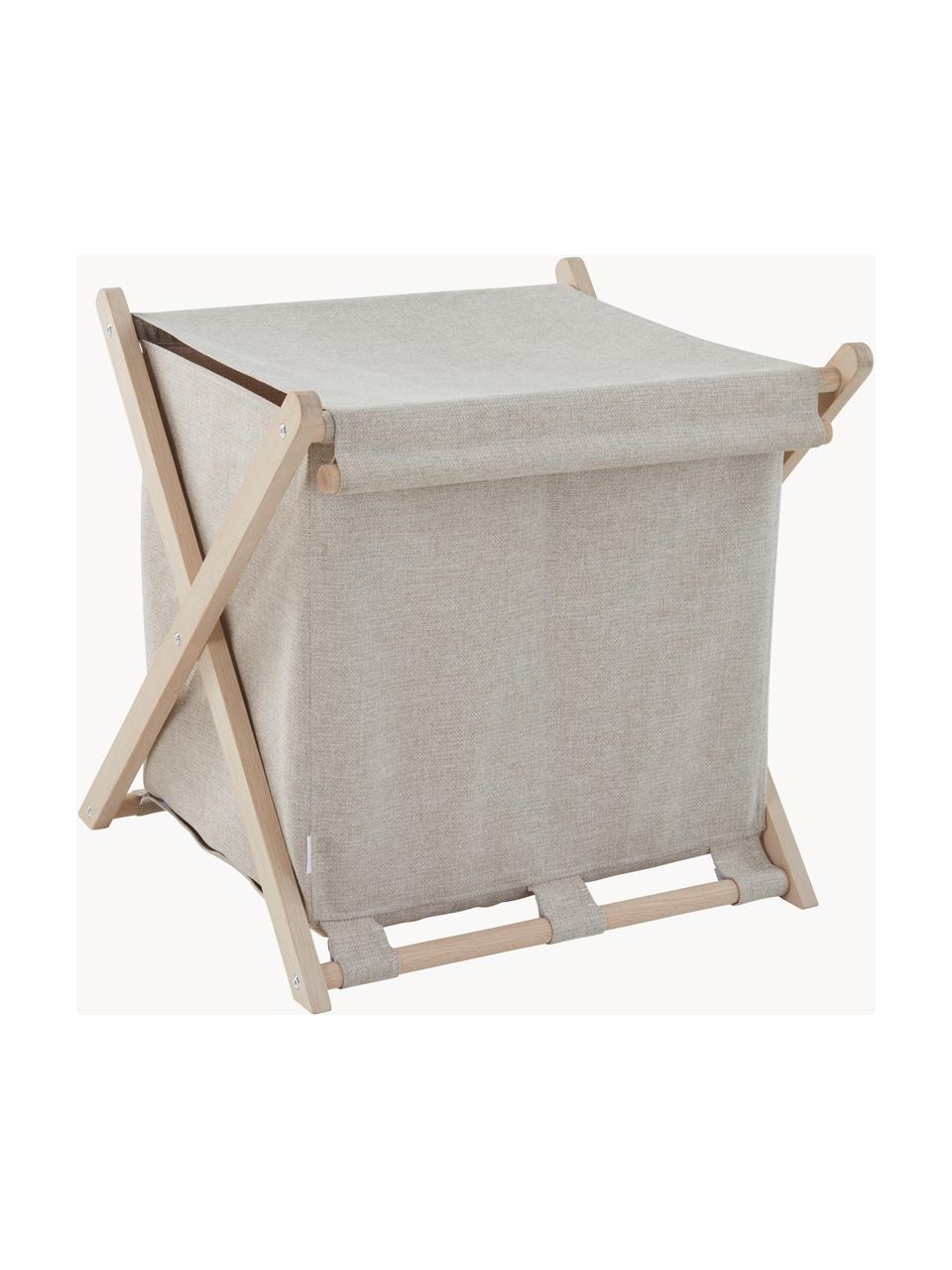 Panier à linge en bois Vik, larg. 61 cm, Beige, bois clair, larg. 61 x haut. 50 cm