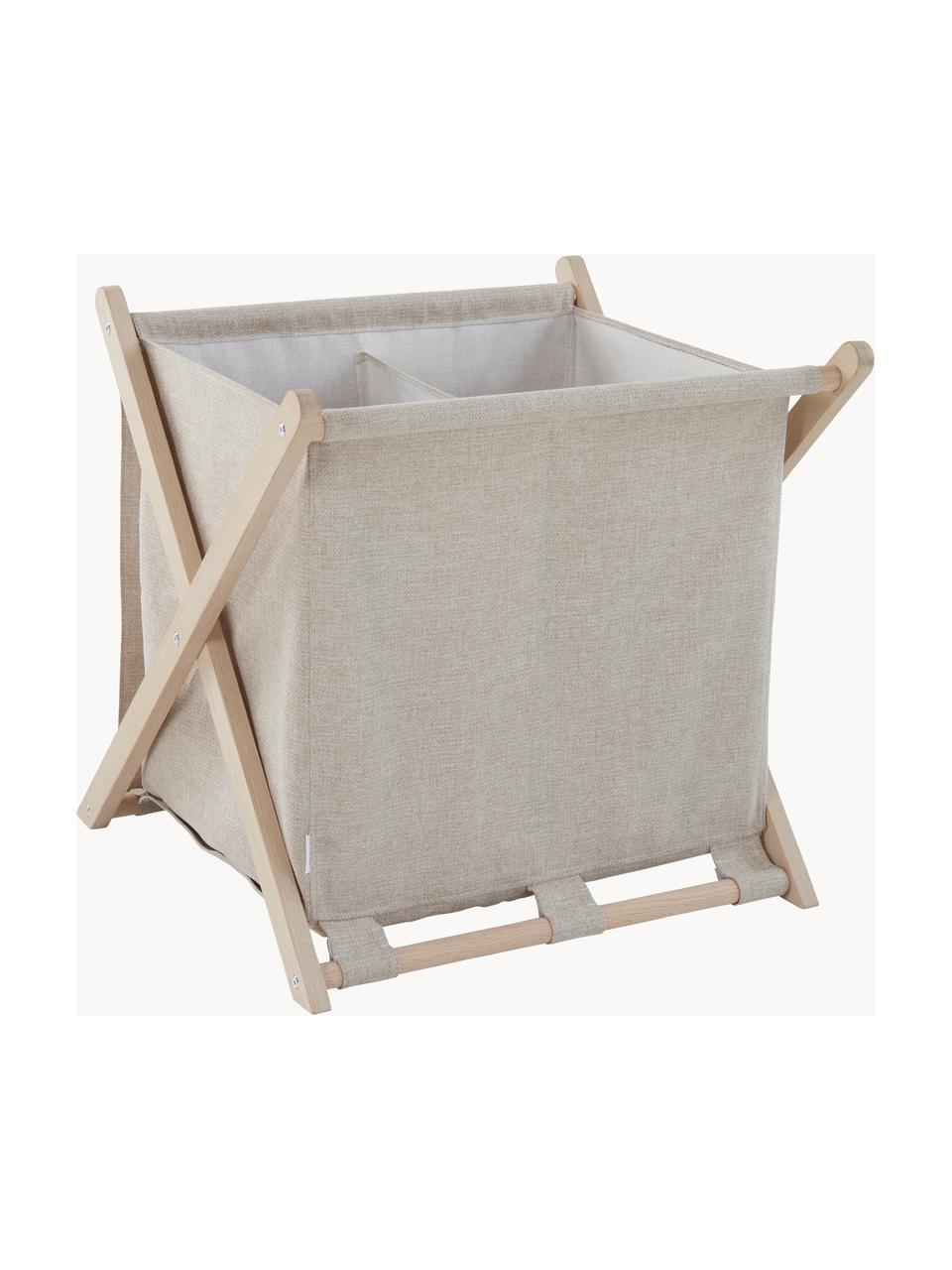 Panier à linge en bois Vik, larg. 61 cm, Beige, bois clair, larg. 61 x haut. 50 cm