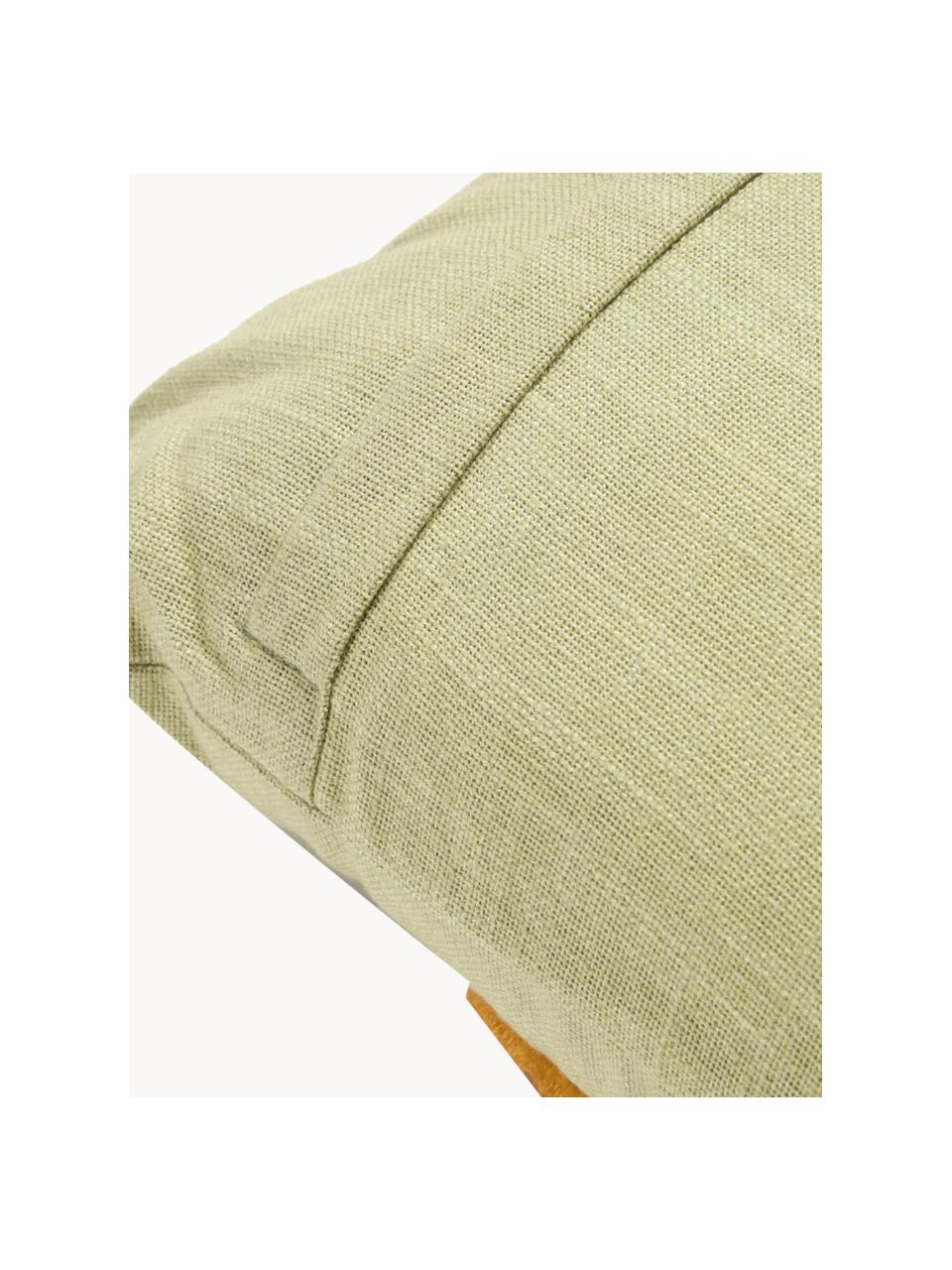 Poszewka na poduszkę z wypukłą strukturą Amarantha, 50% bawełna, 50% akryl, Szałwiowy zielony, wielobarwny, S 45 x D 45 cm