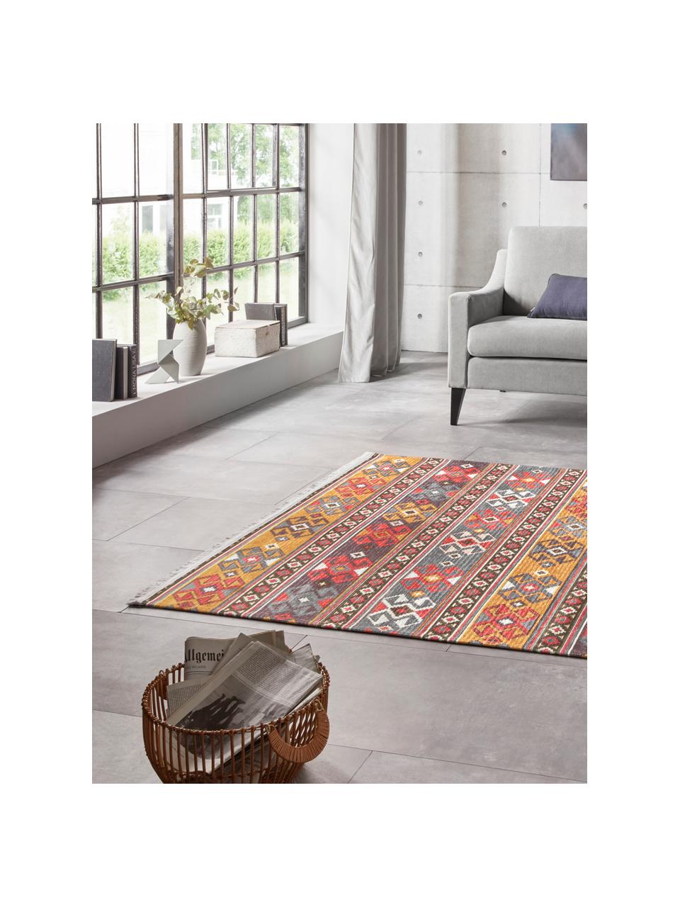 Teppich Kevan im Orientstyle, Flor: 50% Polyester, 50% Baumwo, Mehrfarbig, B 180 x L 280 cm (Grösse M)