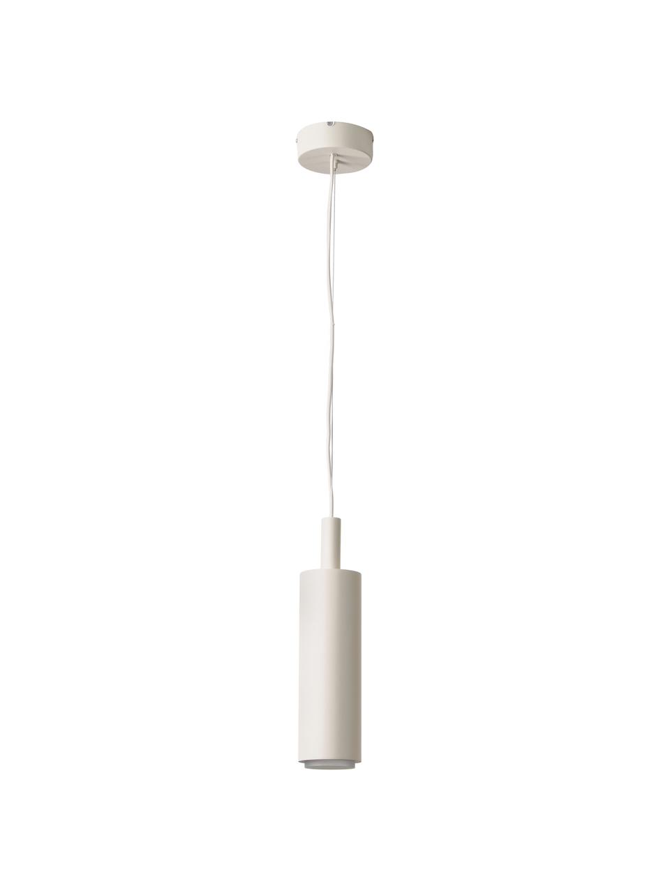 Suspension LED métal blanc Jari, Beige, Ø 10 x haut. 40 cm