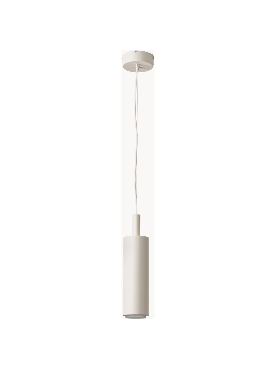 Suspension LED métal blanc Jari, Beige, Ø 10 x haut. 40 cm