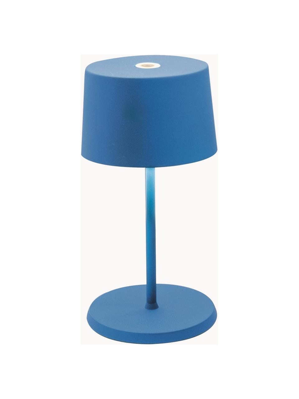 Kleine mobile LED-Tischlampe Olivia Pro, dimmbar, Blau, Ø 11 x H 22 cm