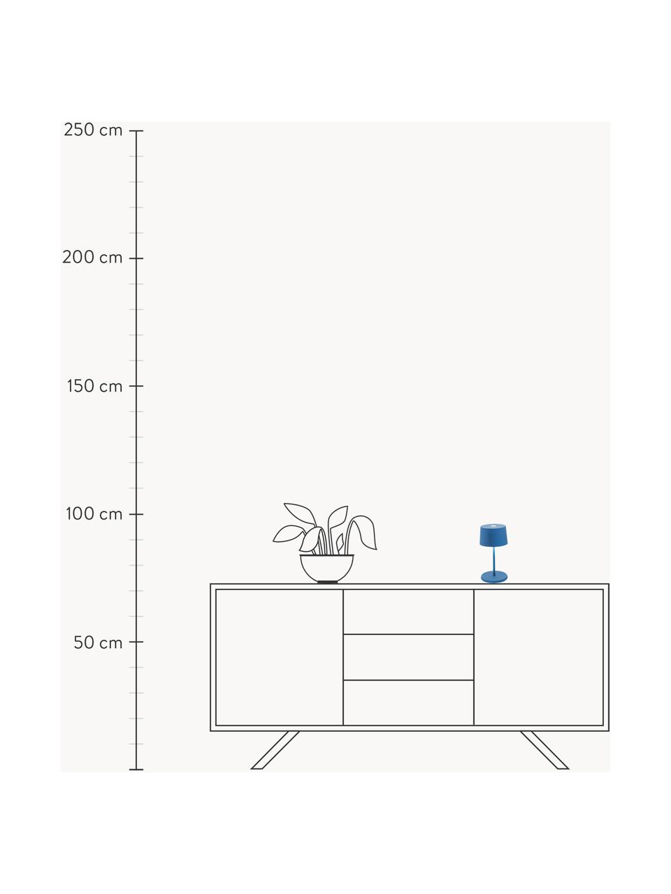 Lampada da tavolo portatile a LED luce regolabile Olivia Pro, Lampada: alluminio rivestito, Blu, Ø 11 x Alt. 22 cm