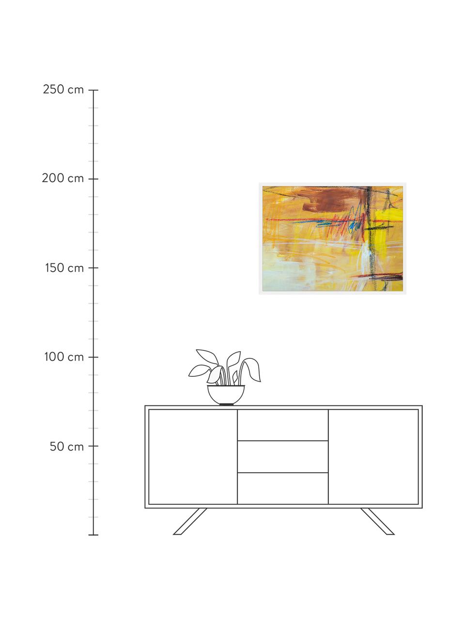 Ingelijste digitale print Abstract Art IV, Afbeelding: digitale print op papier,, Lijst: gelakt hout, Multicolour, B 83 cm x H 63 cm