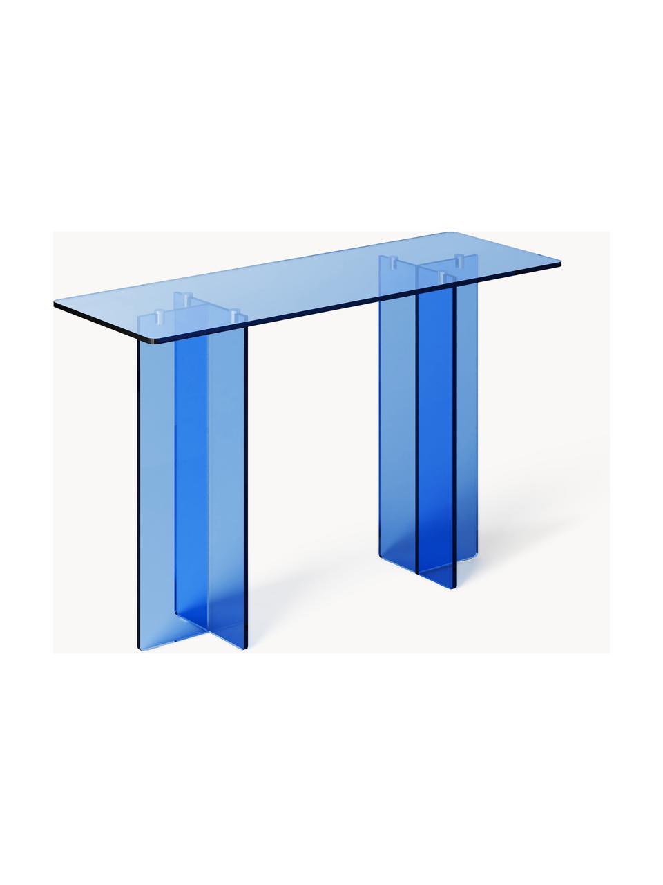 Glazen wandtafel Anouk, Glas, Blauw, B 120 x H 75 cm