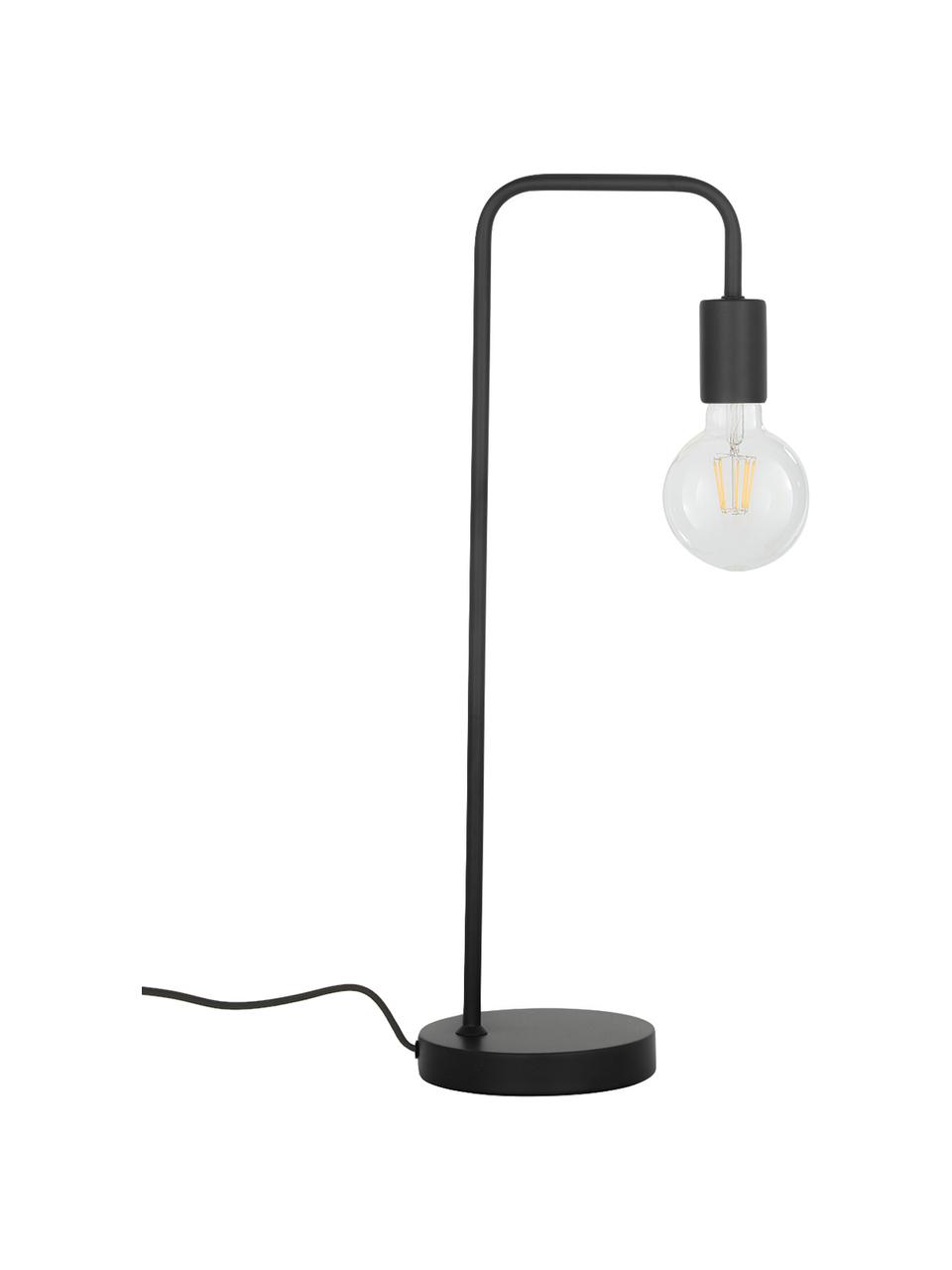 Lampa biurkowa z metalu Flow, Czarny, S 18 x W 57 cm