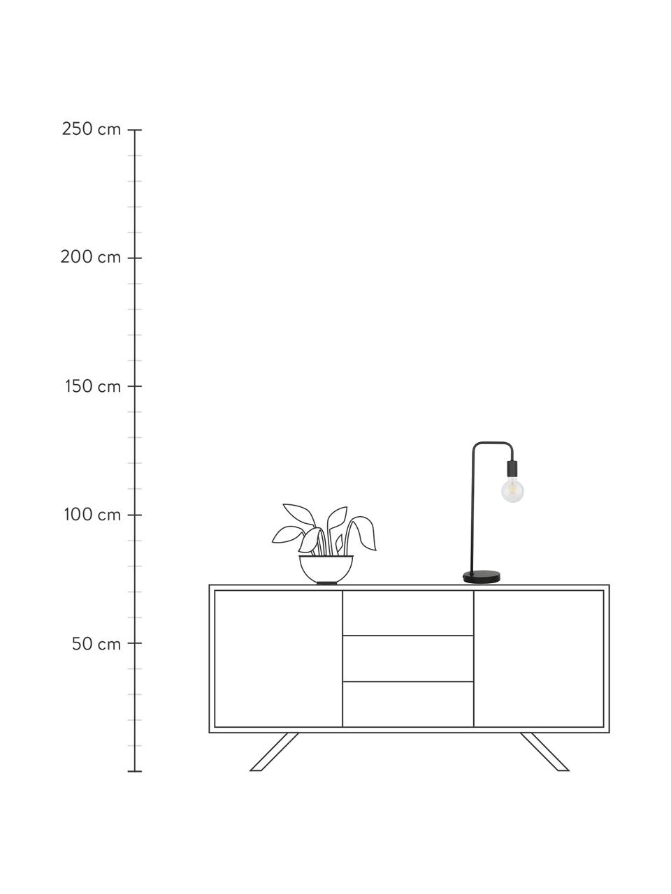 Lampa biurkowa z metalu Flow, Czarny, S 18 x W 57 cm