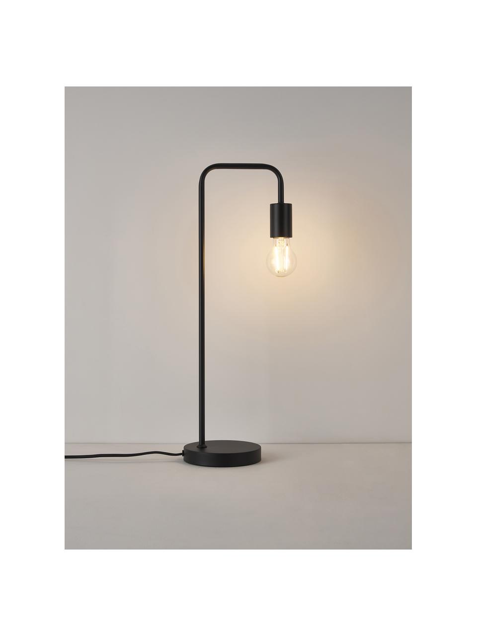 Große Schreibtischlampe Flow aus Metall, Schwarz, B 18 x H 57 cm