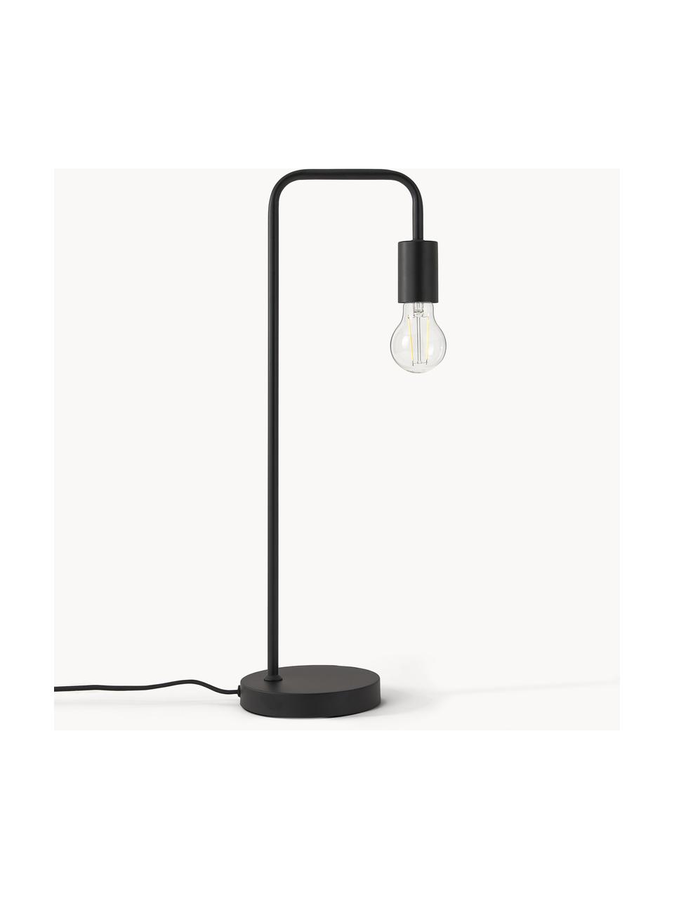 Lampada da tavolo grande in metallo Flow, Struttura: metallo verniciato a polv, Nero, Larg. 18 x Alt. 57 cm